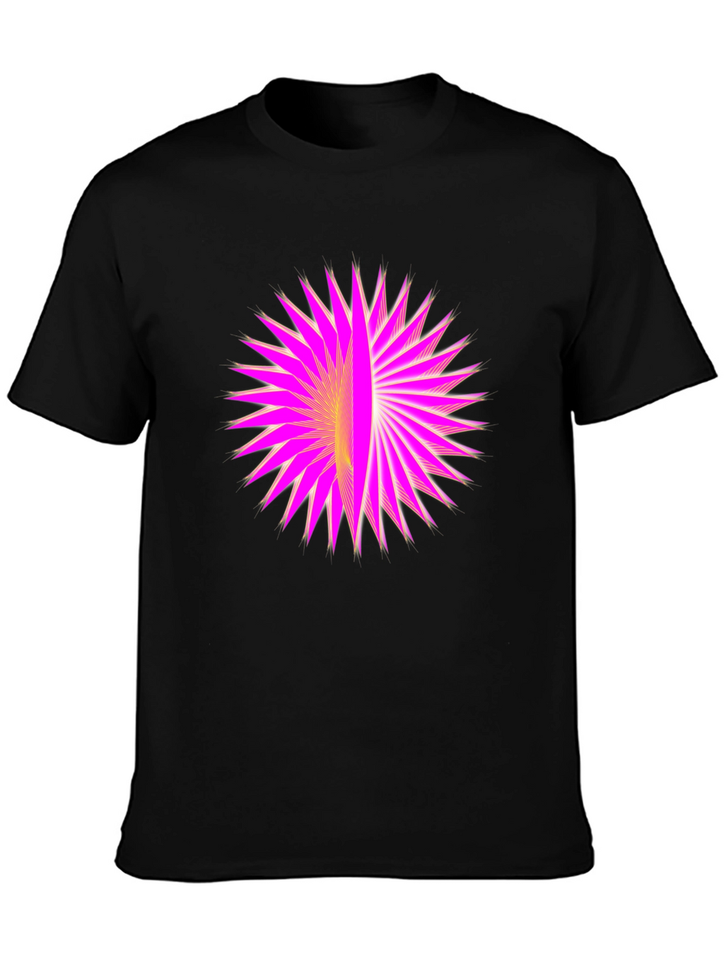Geometric Burst Graphic Black T-Shirt