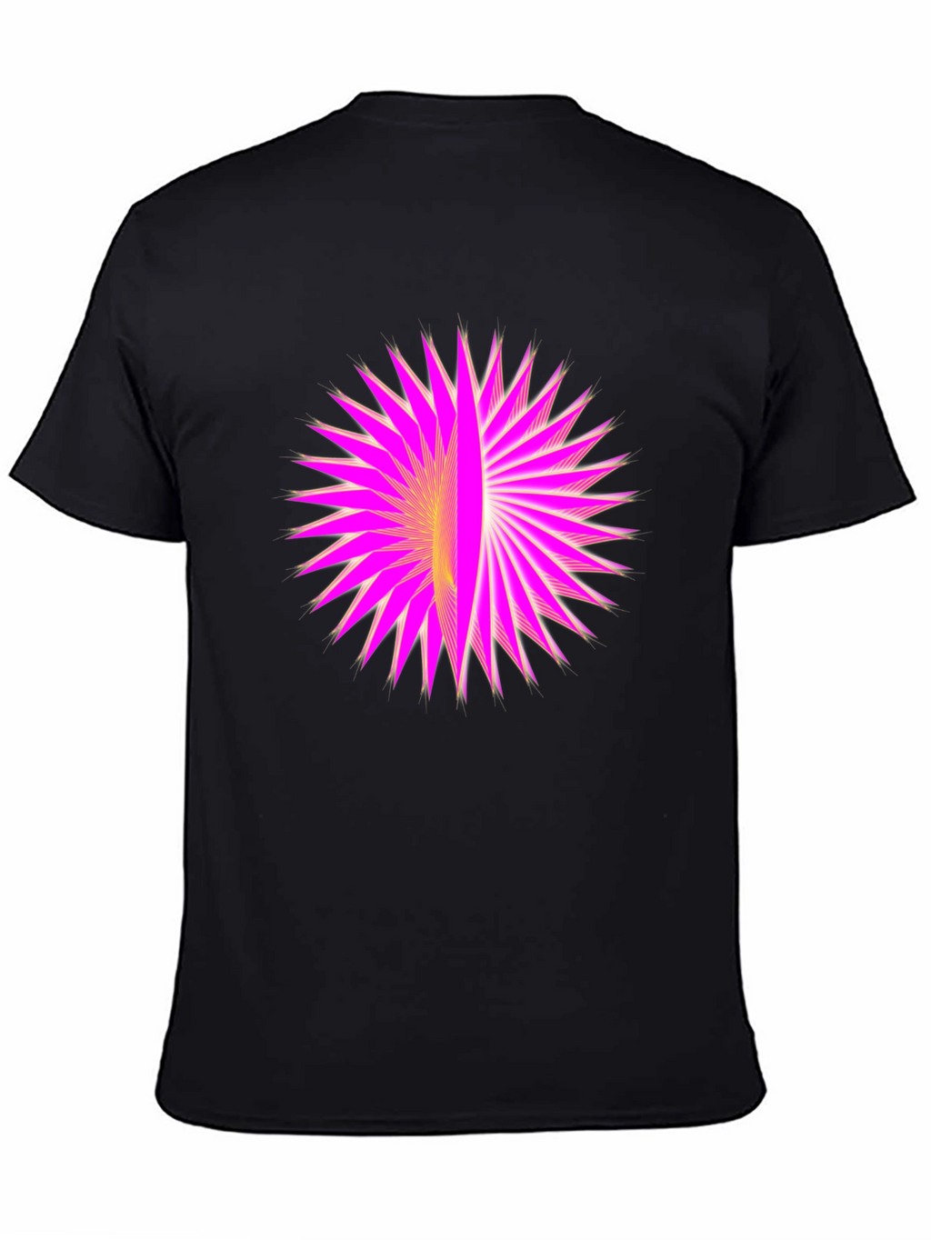Geometric Burst Graphic Black T-Shirt