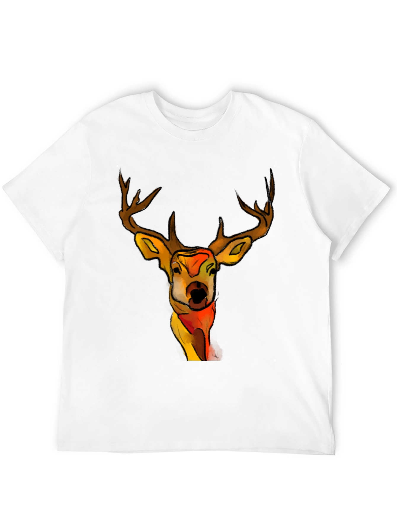 Deer Graphic Black T-Shirt - Unique Animal Tee