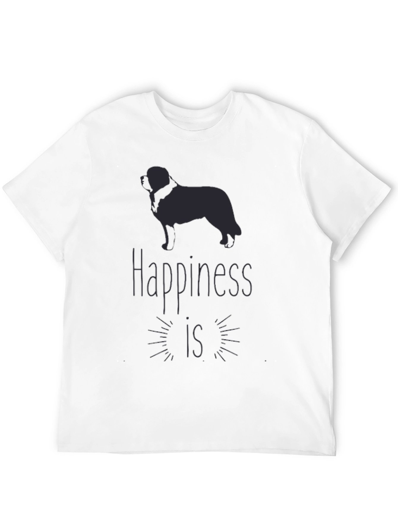 Happiness Dog T-Shirt - Mens Black Graphic Tee