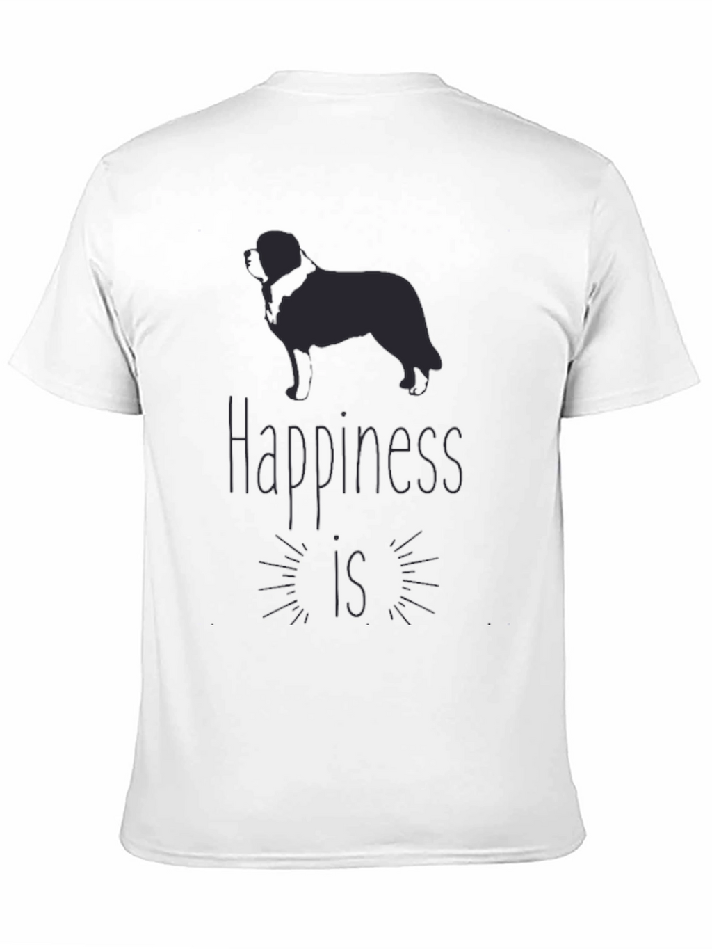 Happiness Dog T-Shirt - Mens Black Graphic Tee