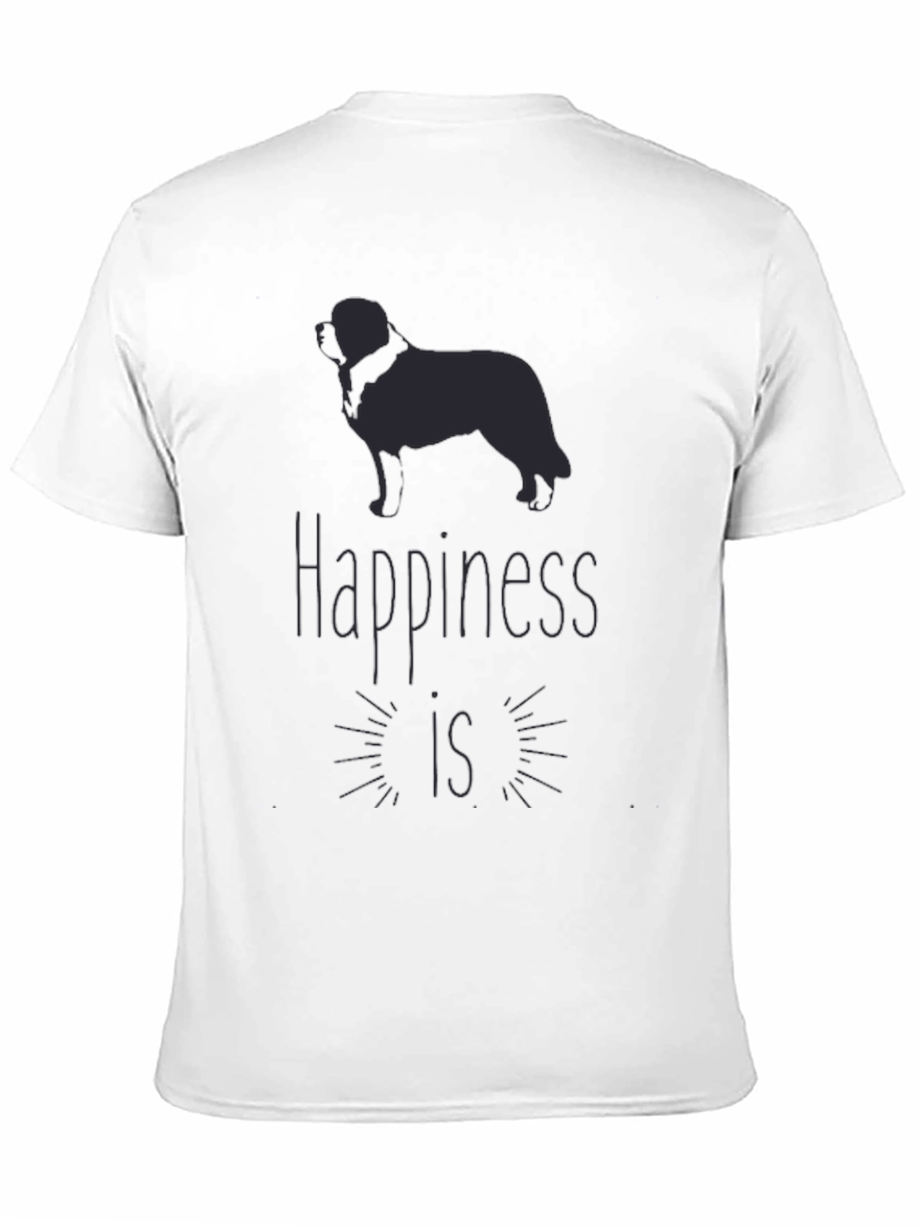 Happiness Dog T-Shirt - Mens Black Graphic Tee