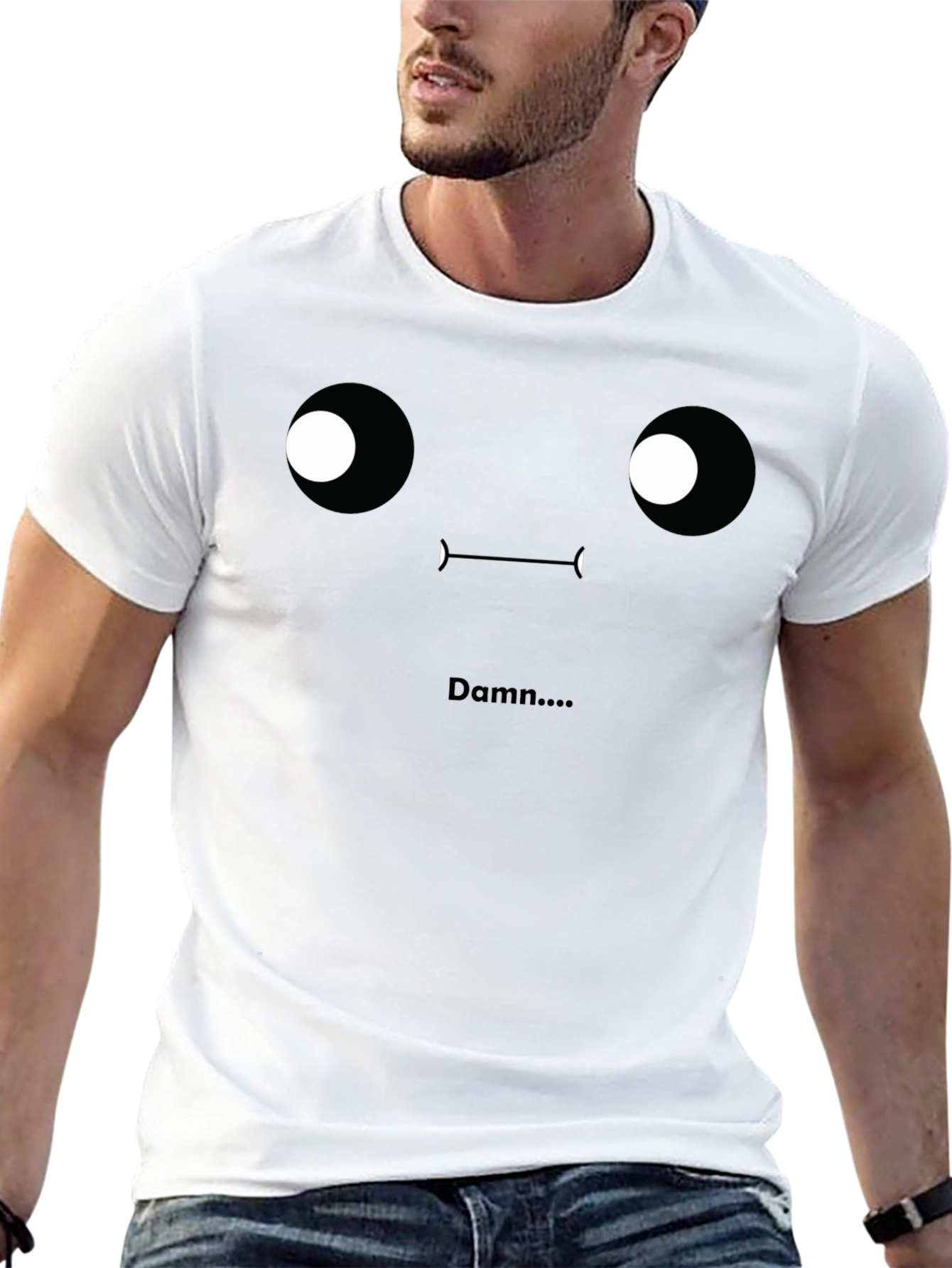 Damn T-Shirt - Funny Face Graphic Tee - Black