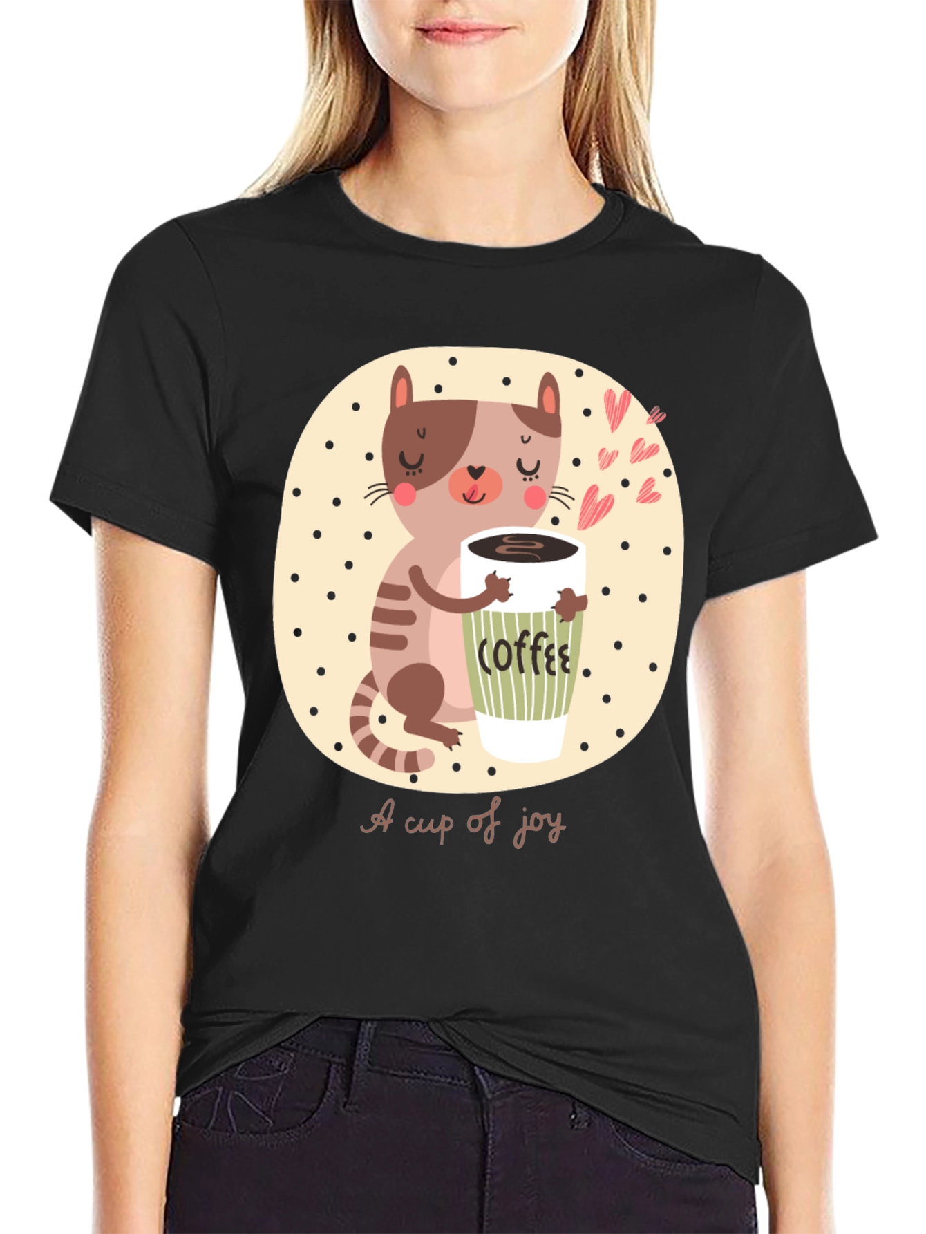 Cute Cat Coffee Lover T-Shirt
