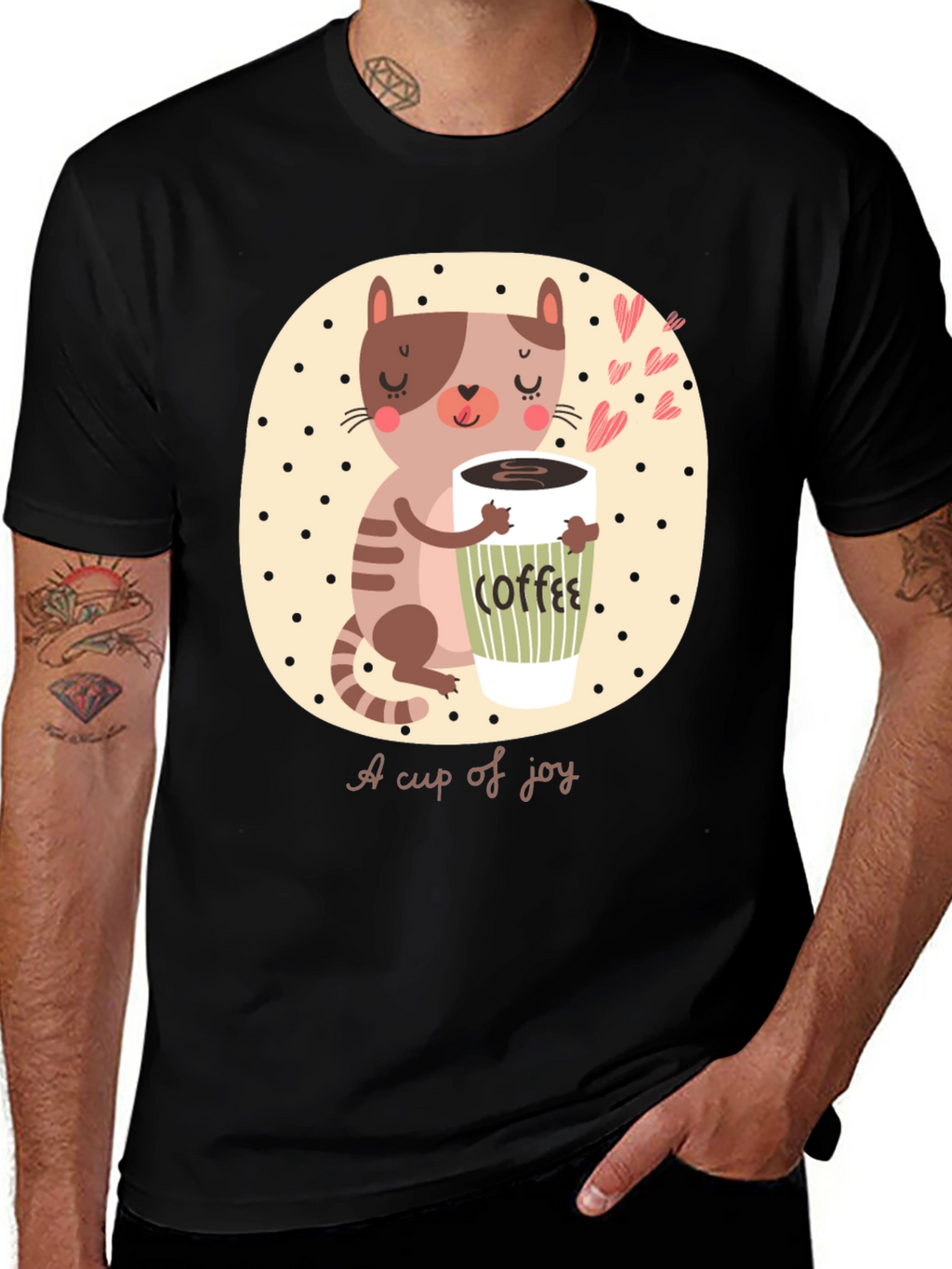 Cute Cat Coffee Lover T-Shirt