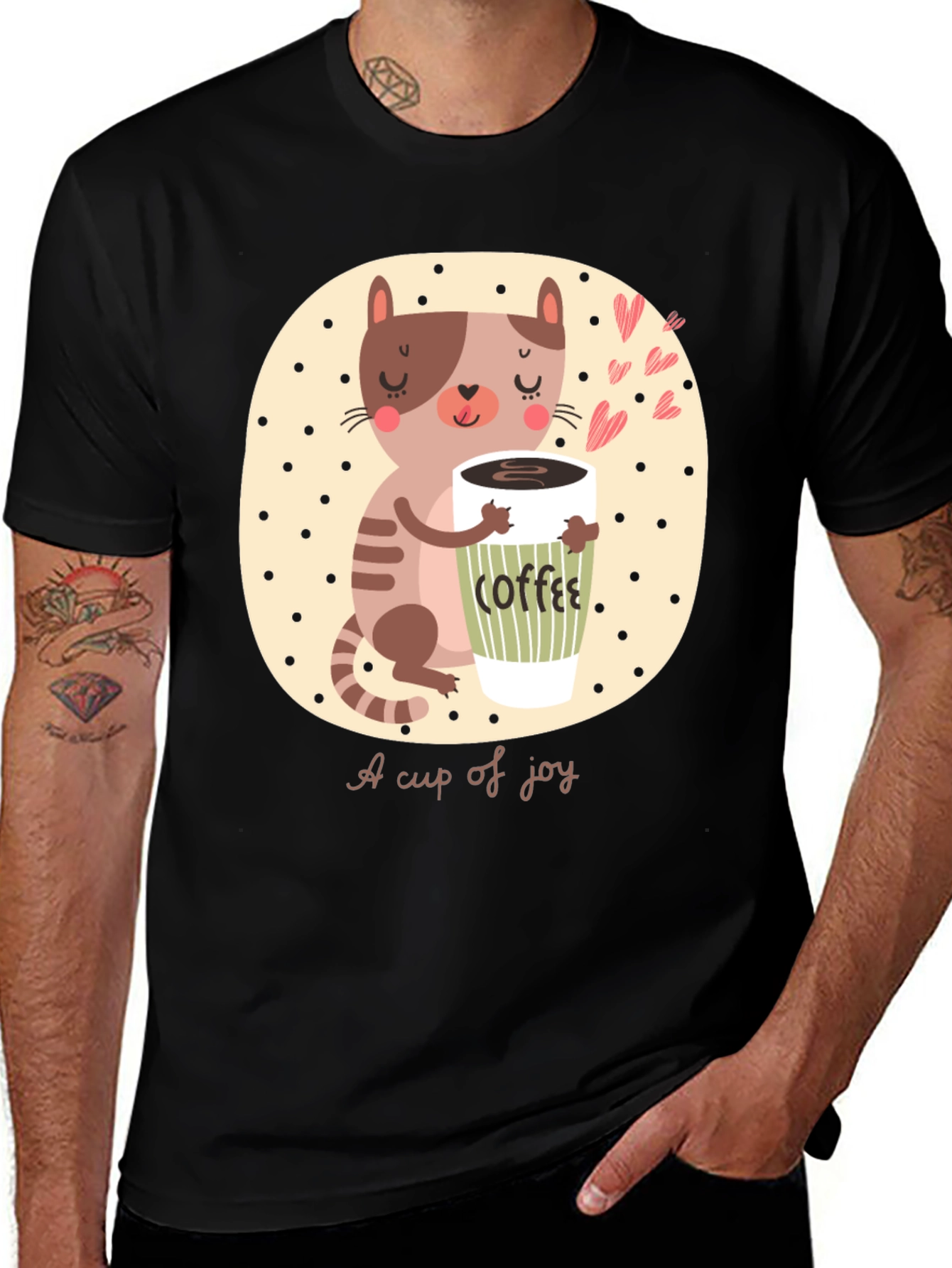 Cute Cat Coffee Lover T-Shirt