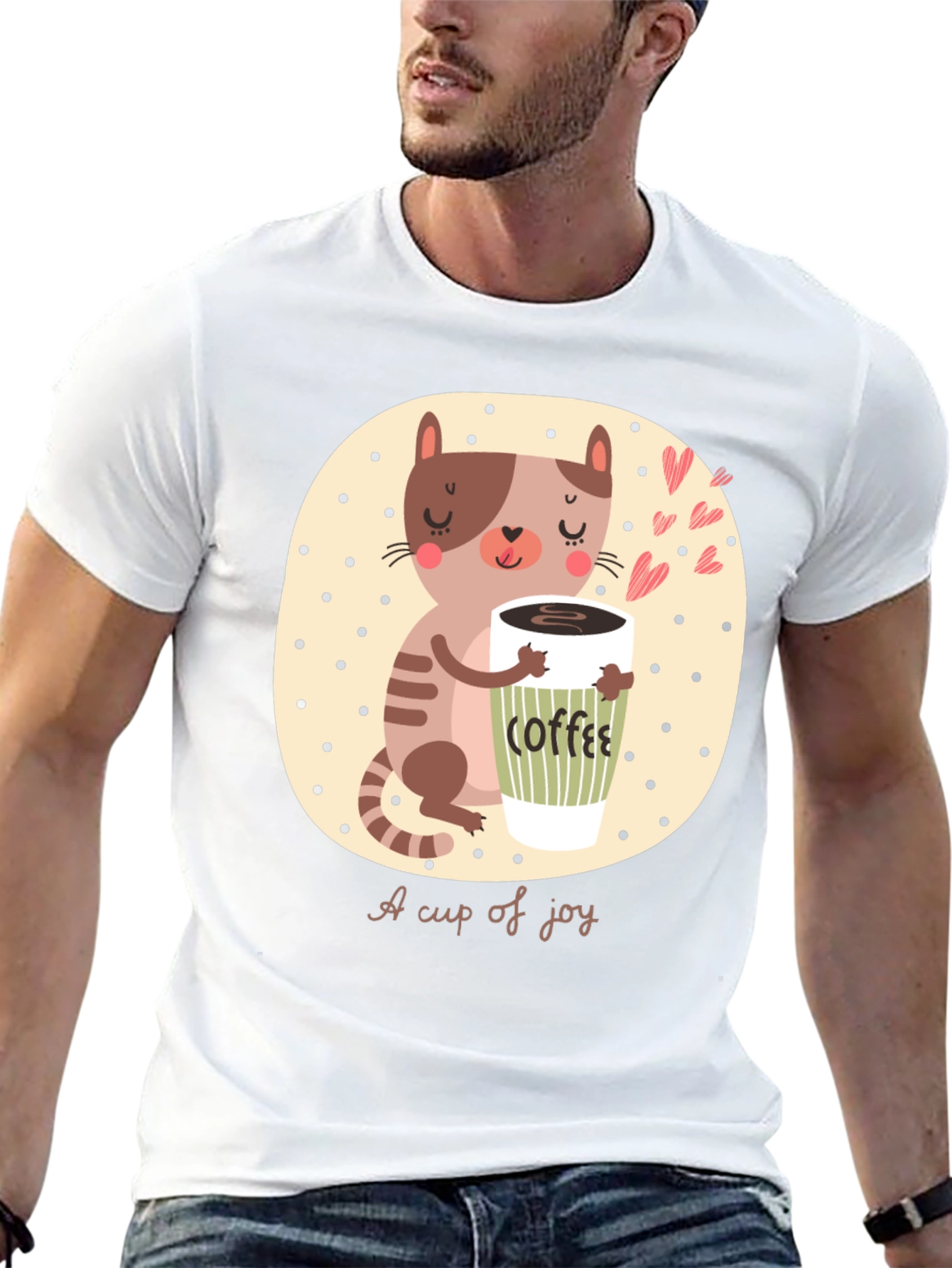 Cute Cat Coffee Lover T-Shirt