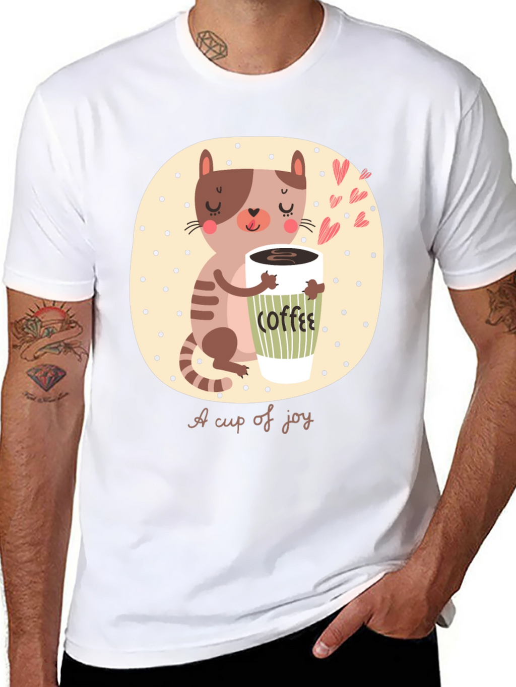 Cute Cat Coffee Lover T-Shirt