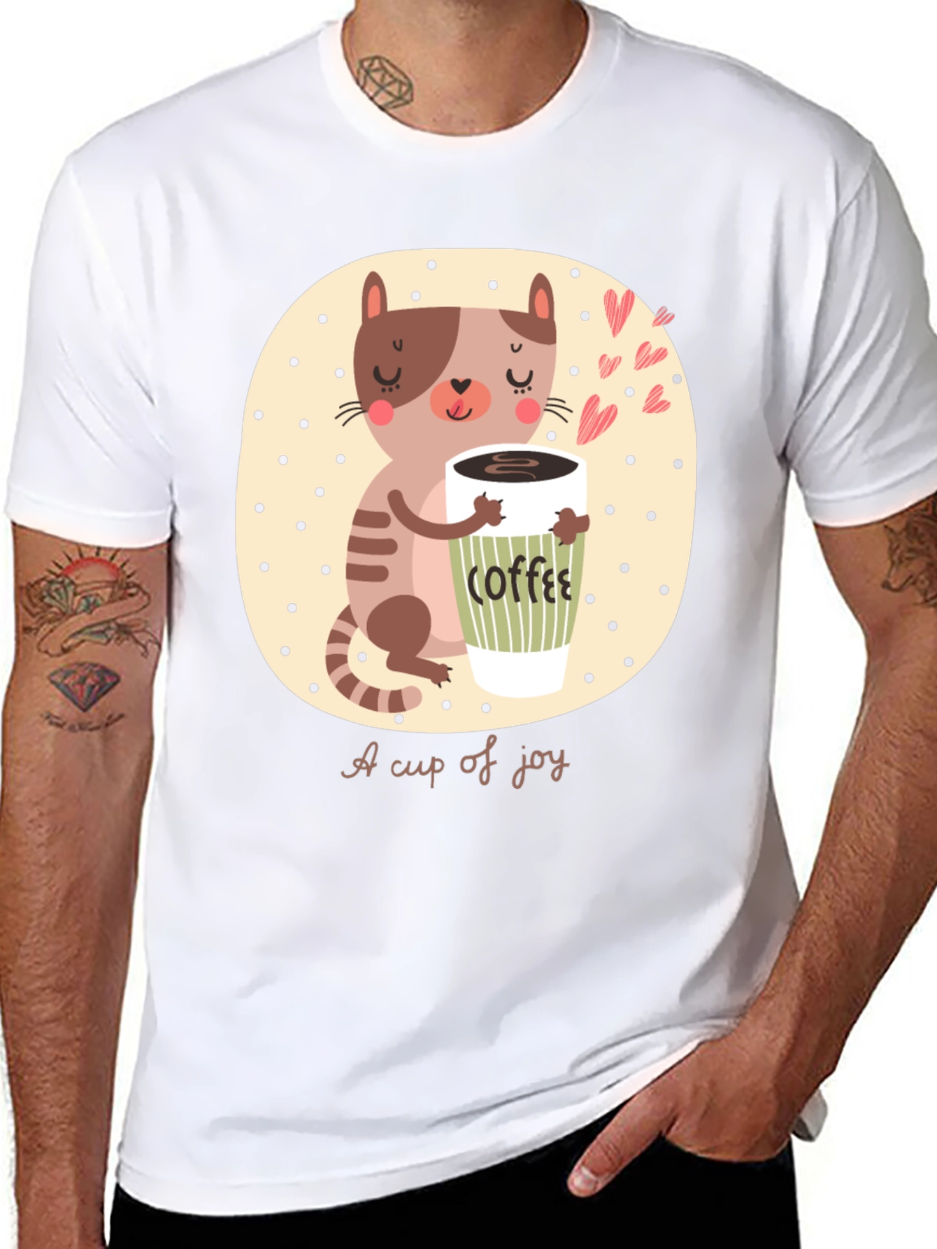 Cute Cat Coffee Lover T-Shirt