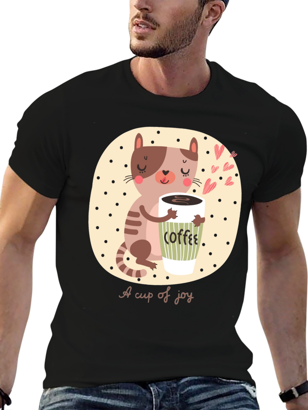 Cute Cat Coffee Lover T-Shirt