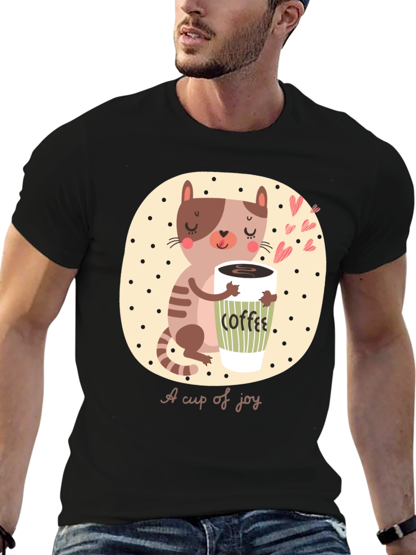 Cute Cat Coffee Lover T-Shirt