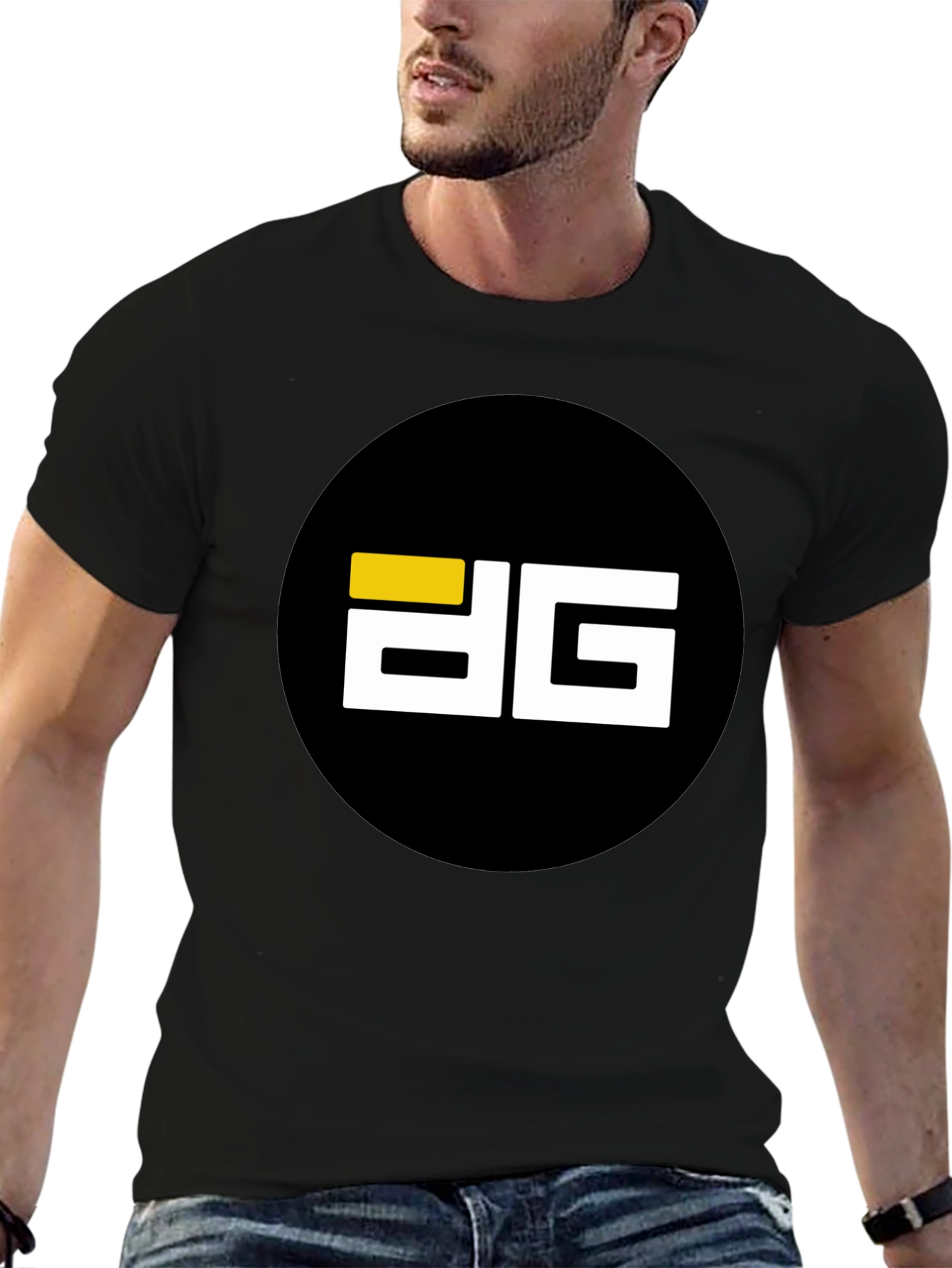 Modern Black T-Shirt with Bold Graphic Logo
