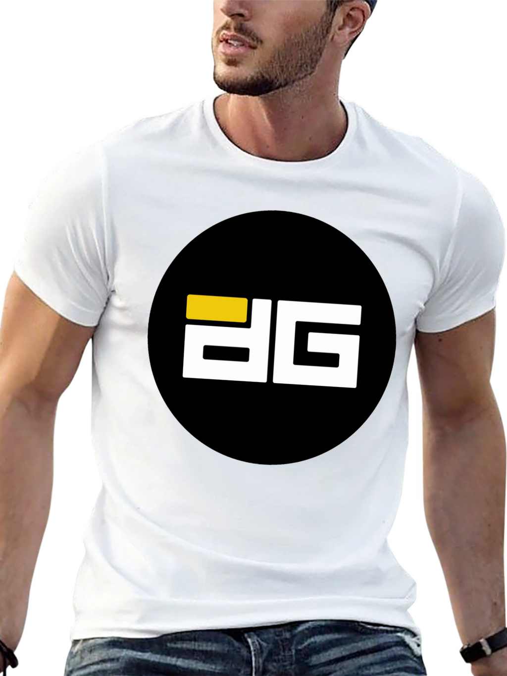 Modern Black T-Shirt with Bold Graphic Logo