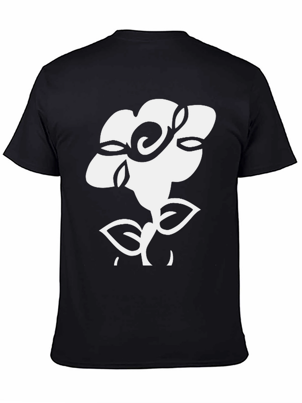 Floral Graphic Tee - Black Cotton T-Shirt