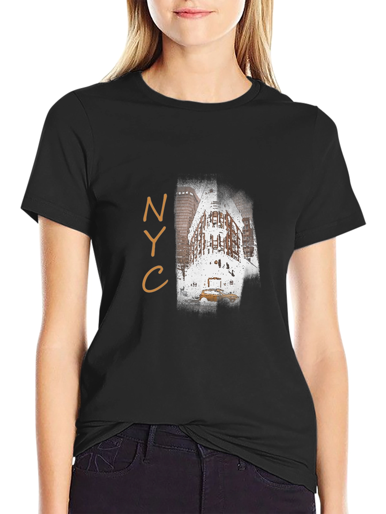 NYC Landmark T-Shirt - Mens Black Graphic Tee