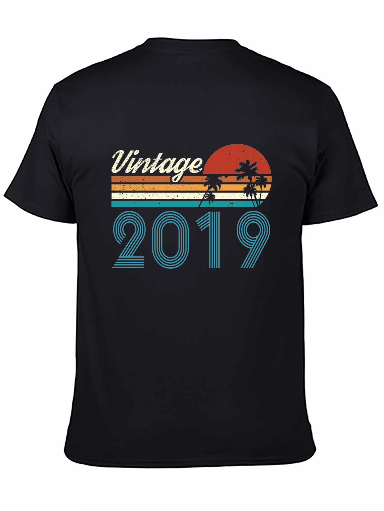 Vintage 2019 Palm Tree Sunset T-Shirt
