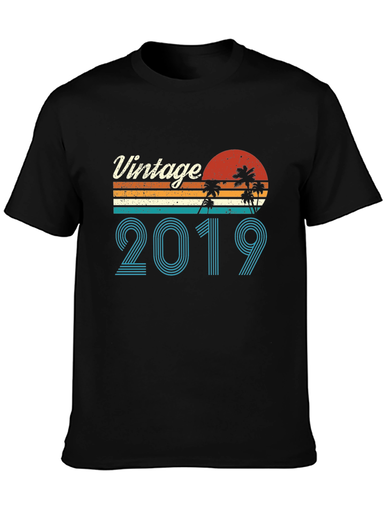 Vintage 2019 Palm Tree Sunset T-Shirt