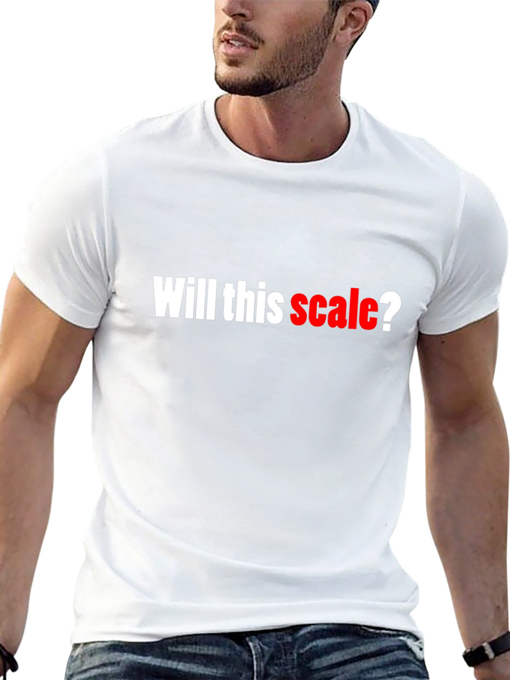 Will This Scale? Black Cotton Graphic T-Shirt
