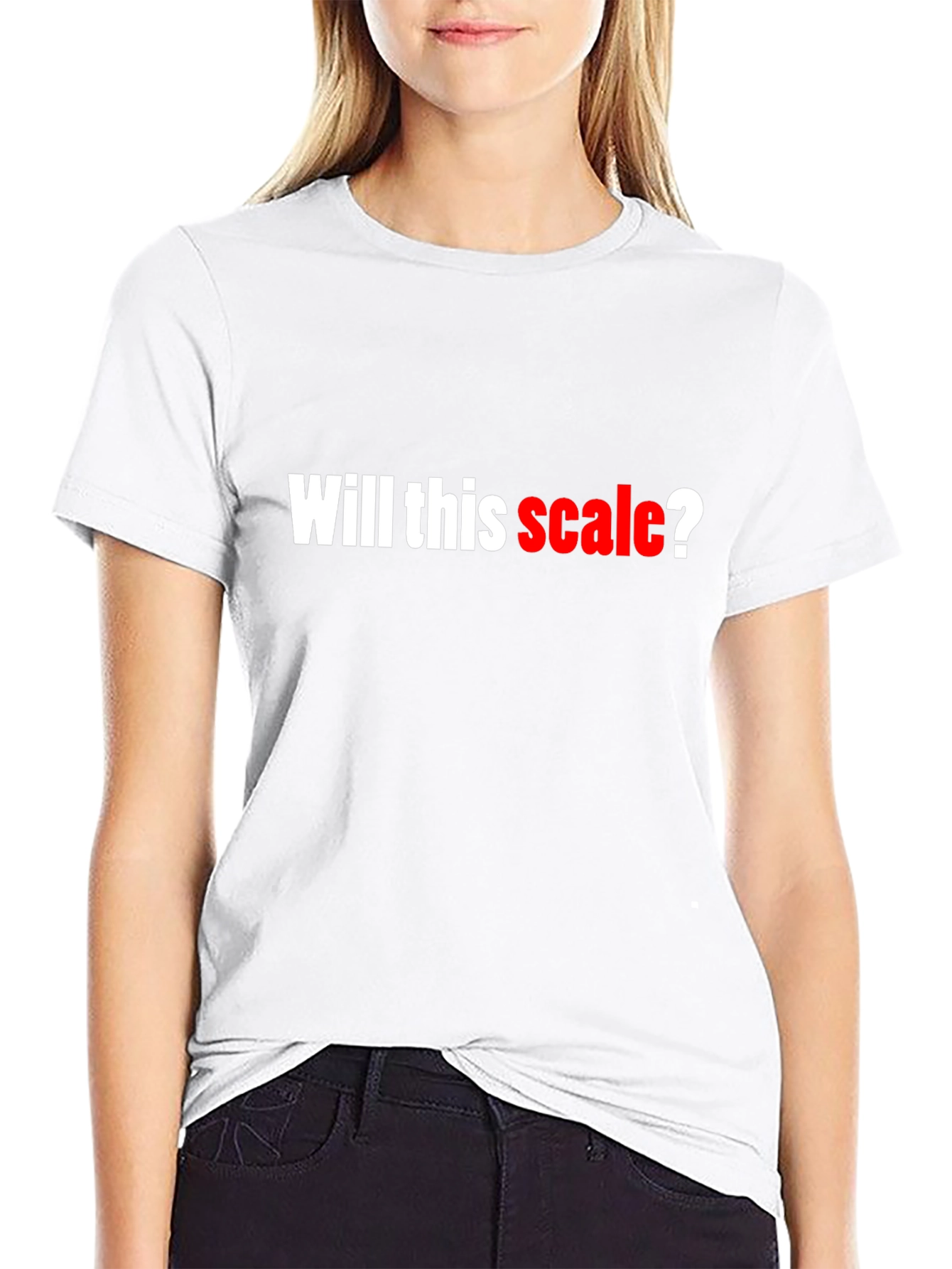 Will This Scale? Black Cotton Graphic T-Shirt