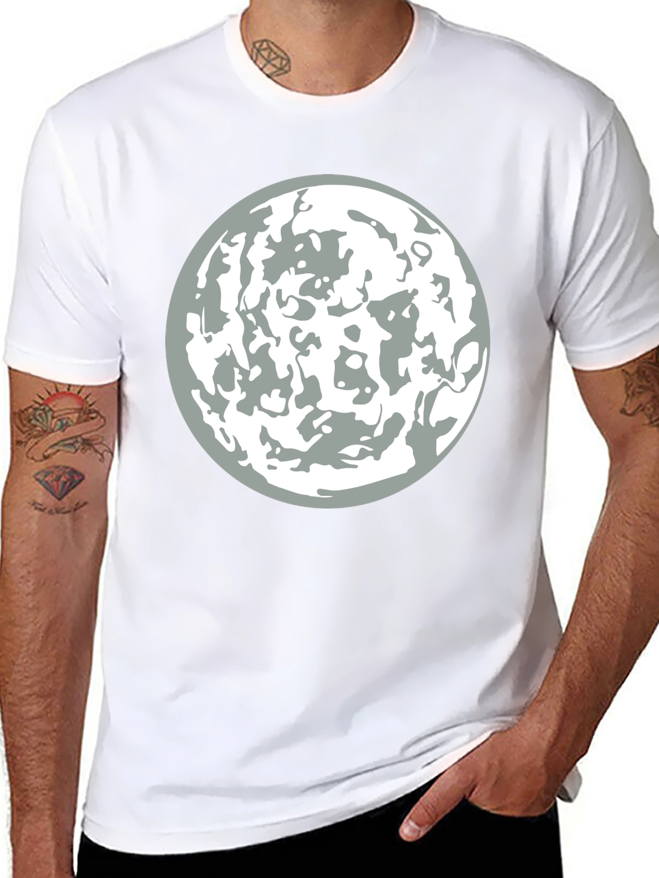 Lunar Graphic Tee - Stylish Moon Design T-Shirt