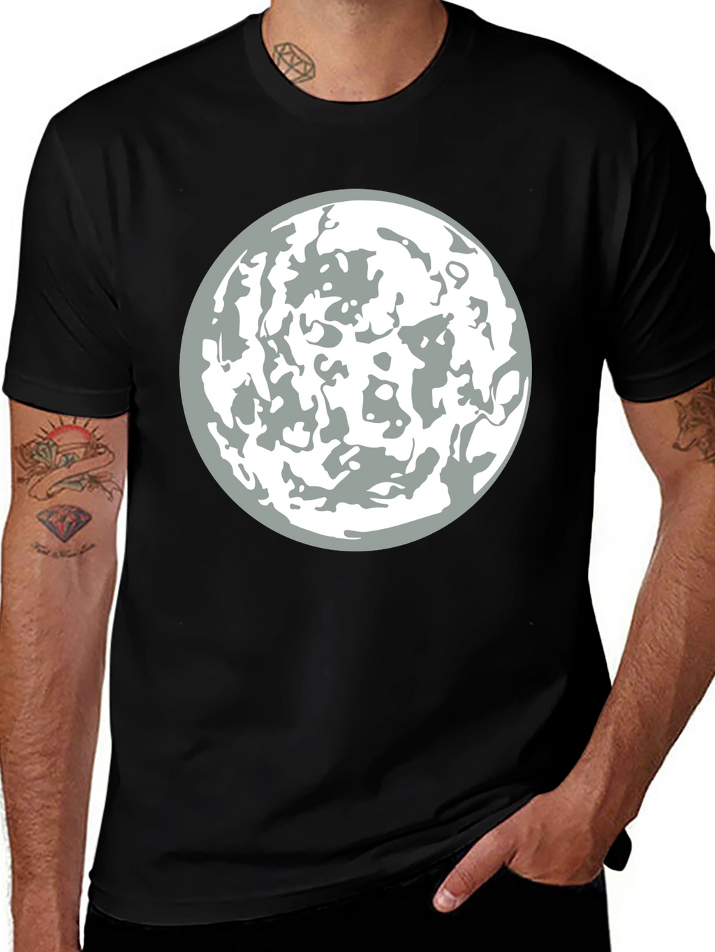 Lunar Graphic Tee - Stylish Moon Design T-Shirt