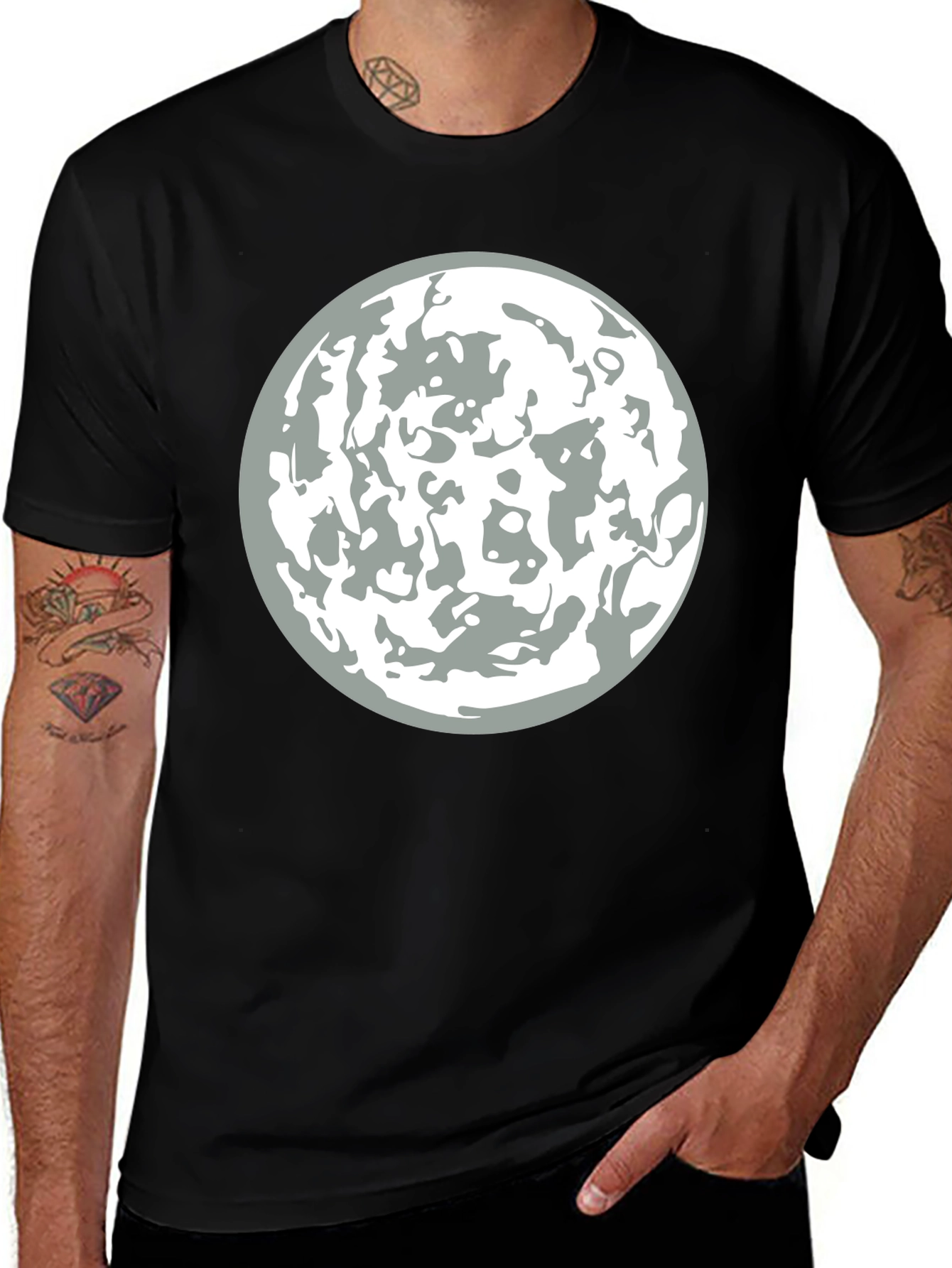 Lunar Graphic Tee - Stylish Moon Design T-Shirt