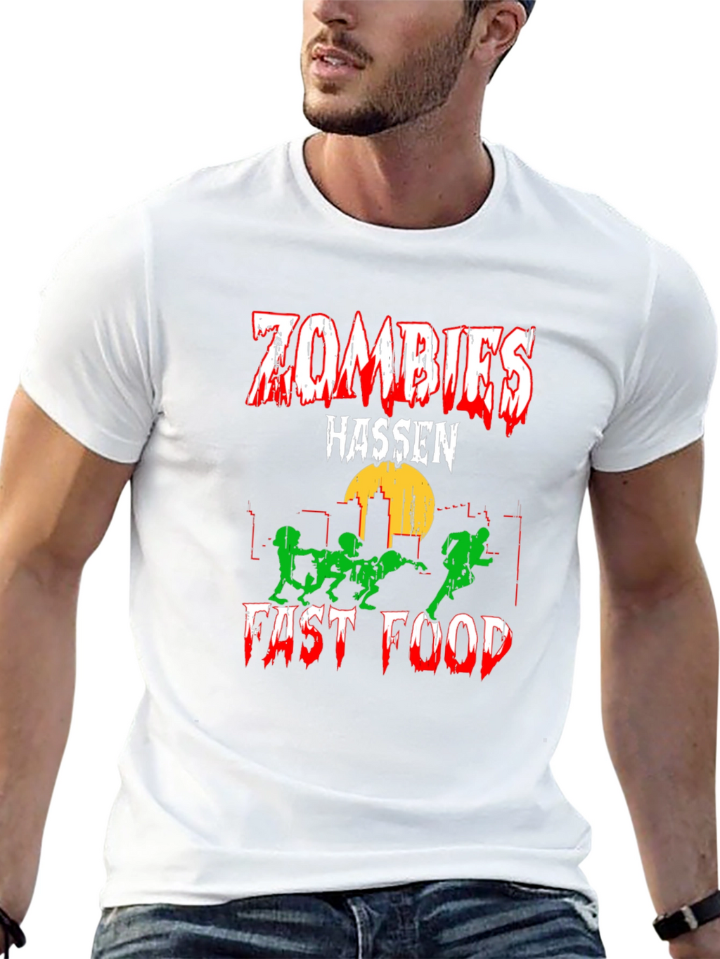Zombies Hassen Fast Food Black T-Shirt