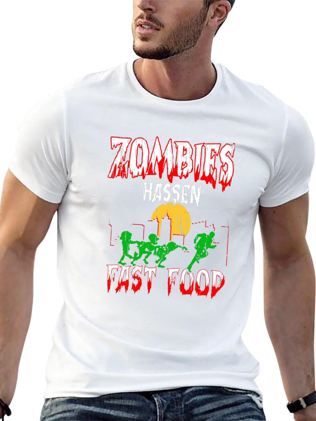 Zombies Hassen Fast Food Black T-Shirt