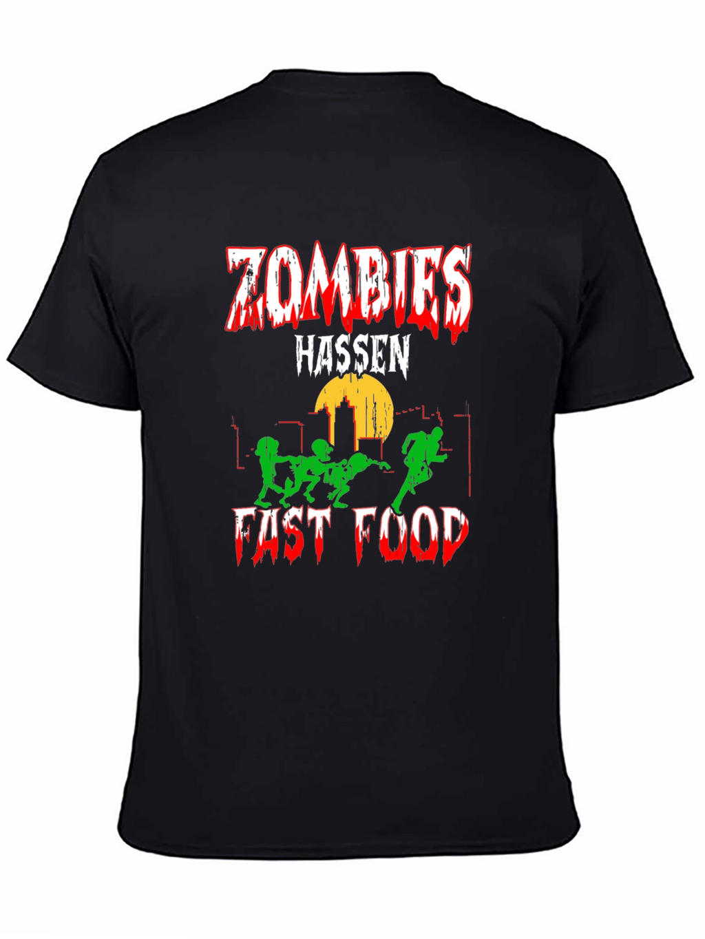 Zombies Hassen Fast Food Black T-Shirt