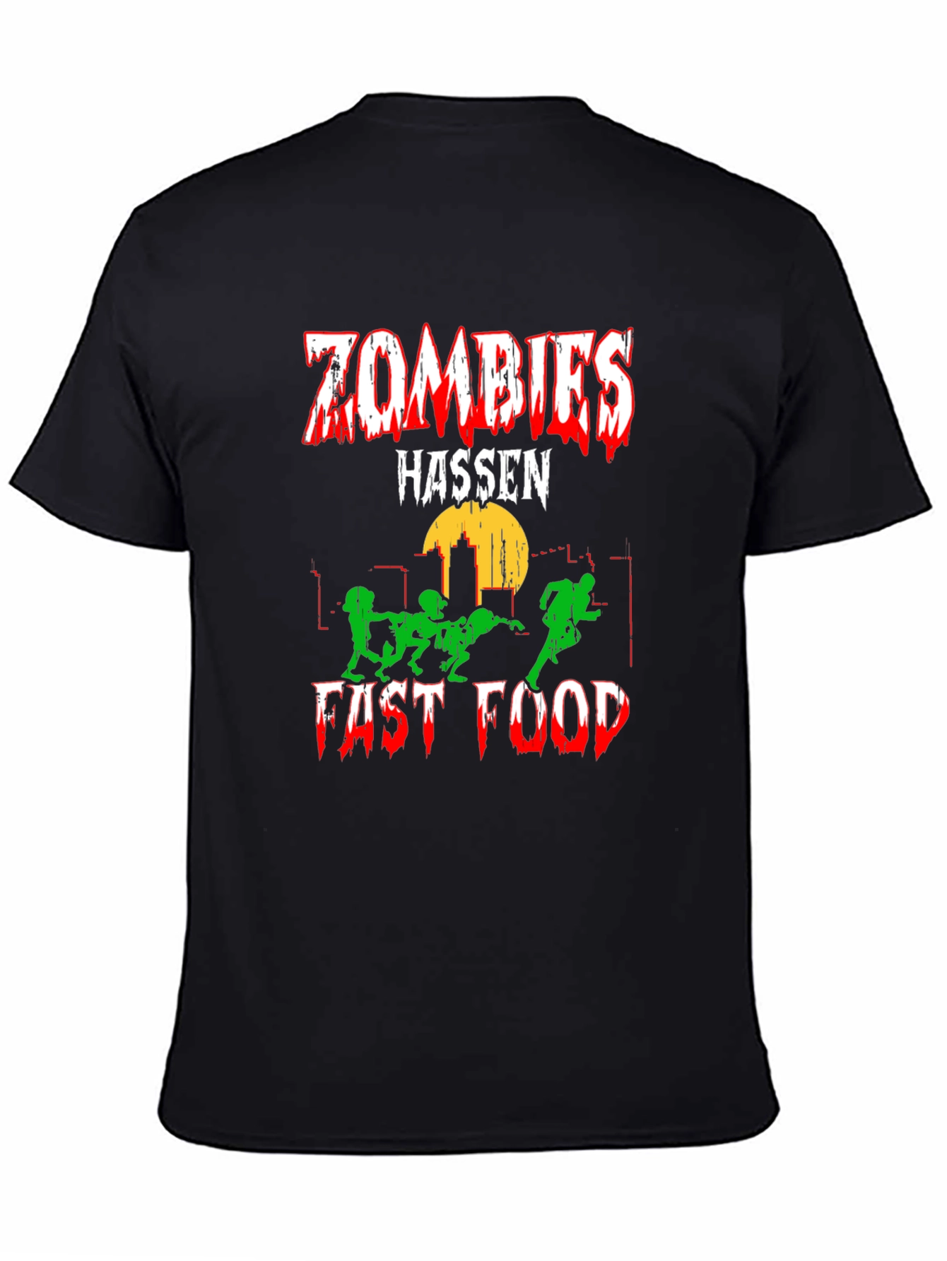Zombies Hassen Fast Food Black T-Shirt