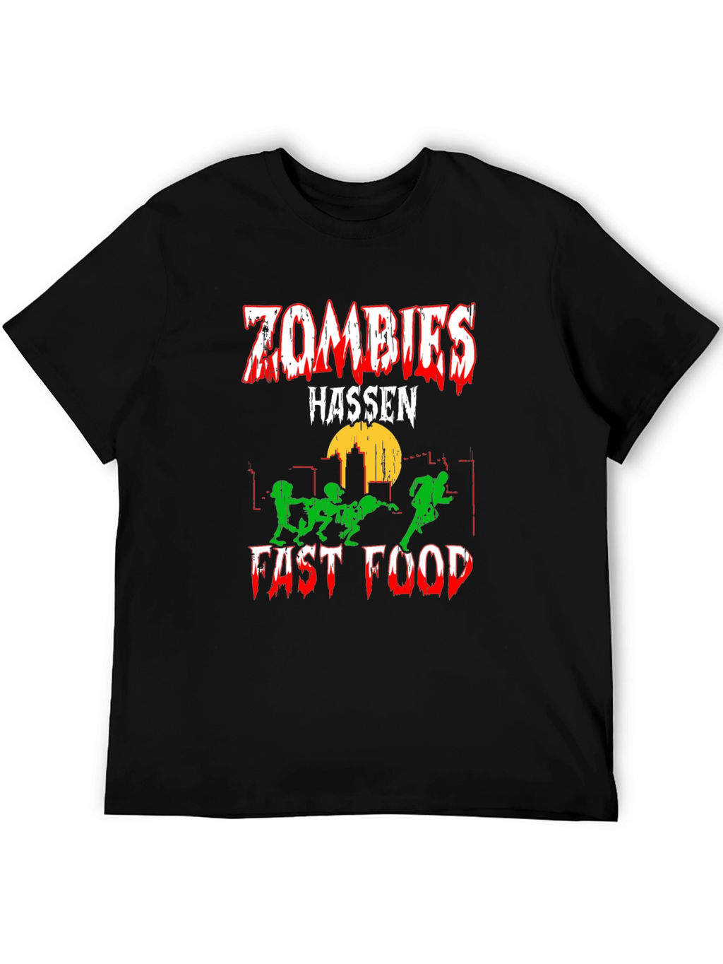 Zombies Hassen Fast Food Black T-Shirt