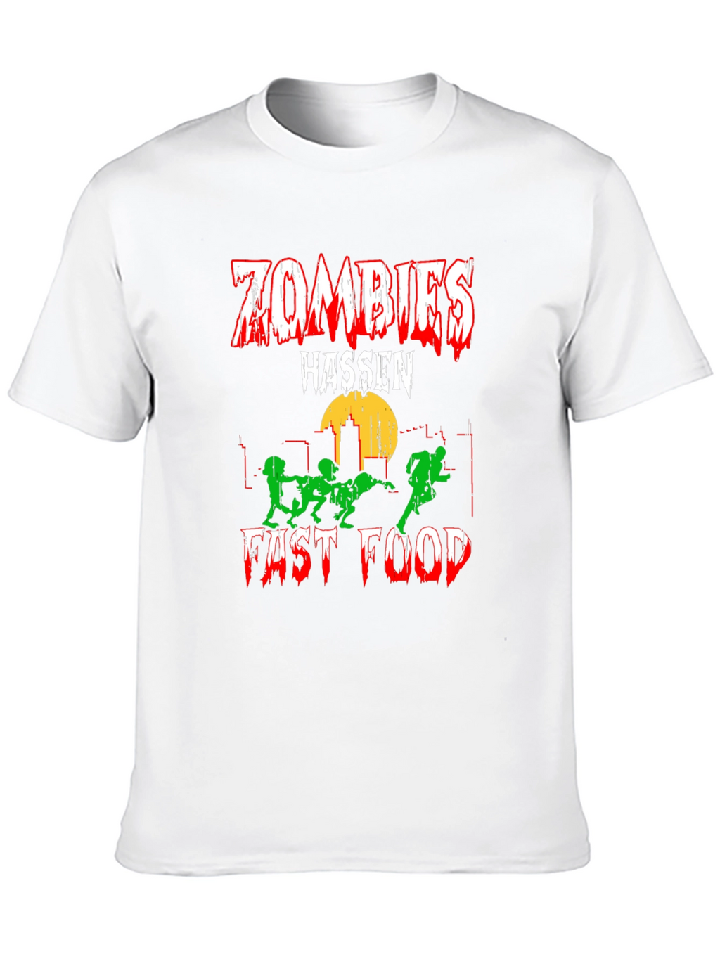 Zombies Hassen Fast Food Black T-Shirt
