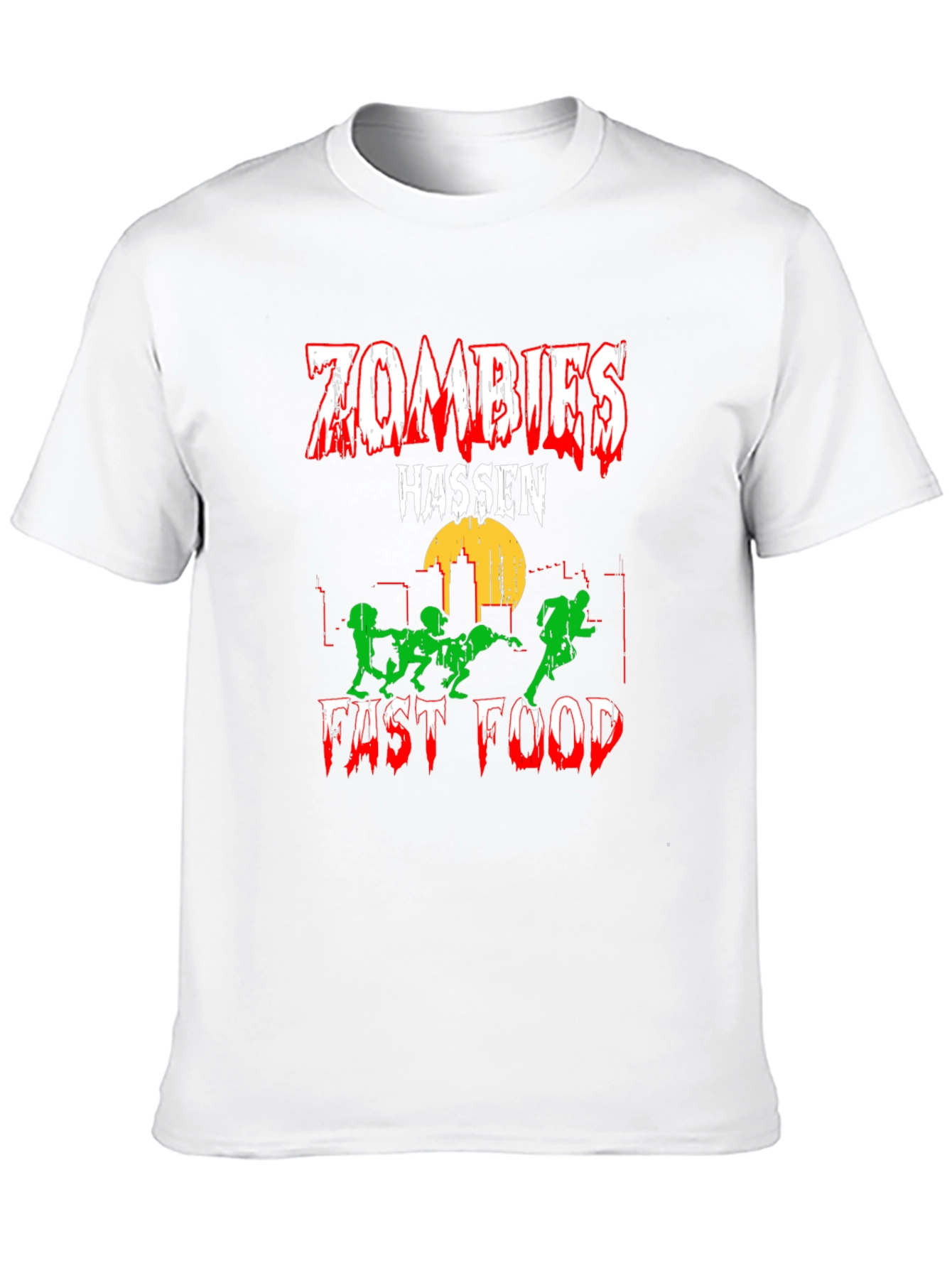 Zombies Hassen Fast Food Black T-Shirt