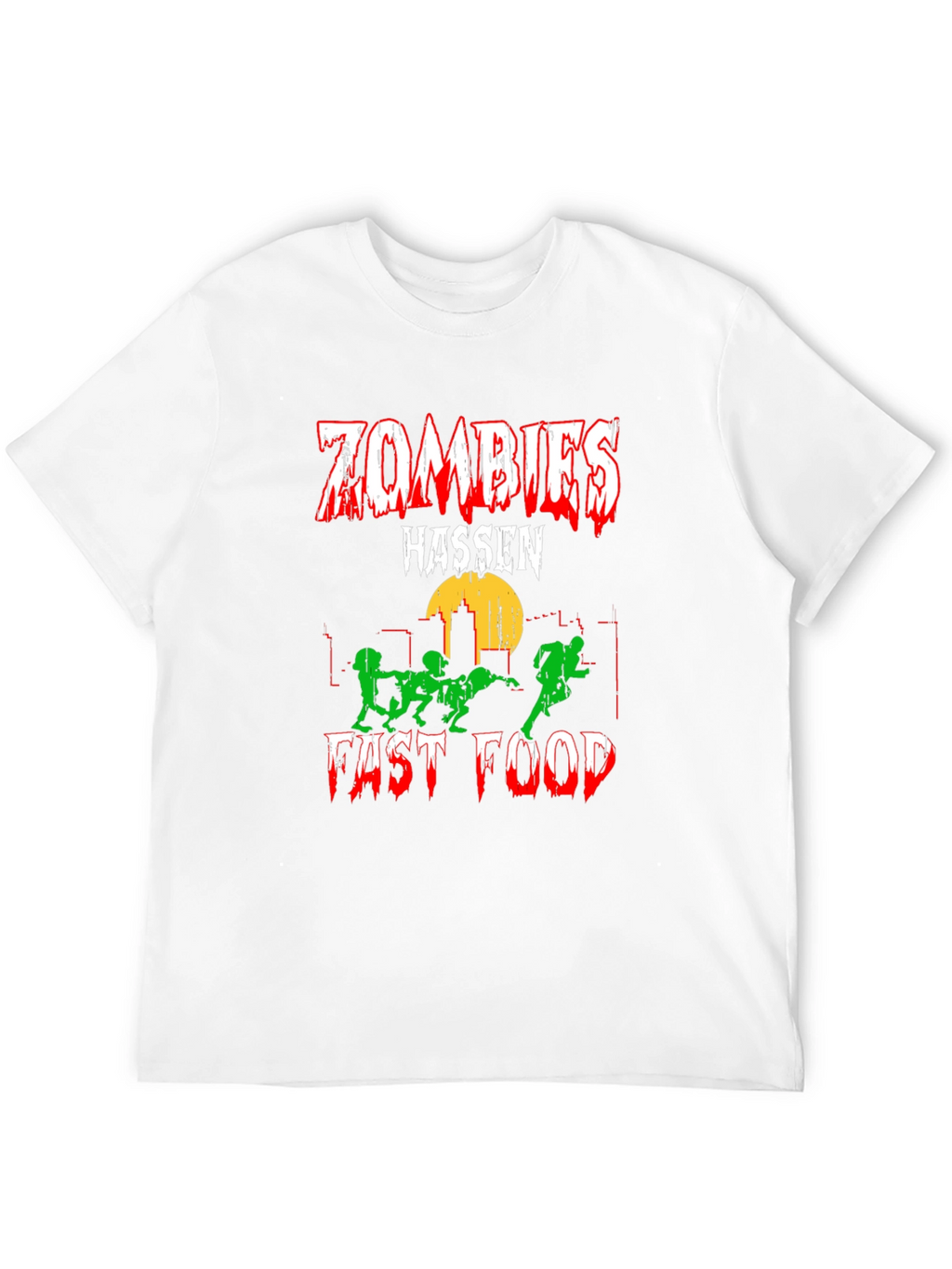 Zombies Hassen Fast Food Black T-Shirt