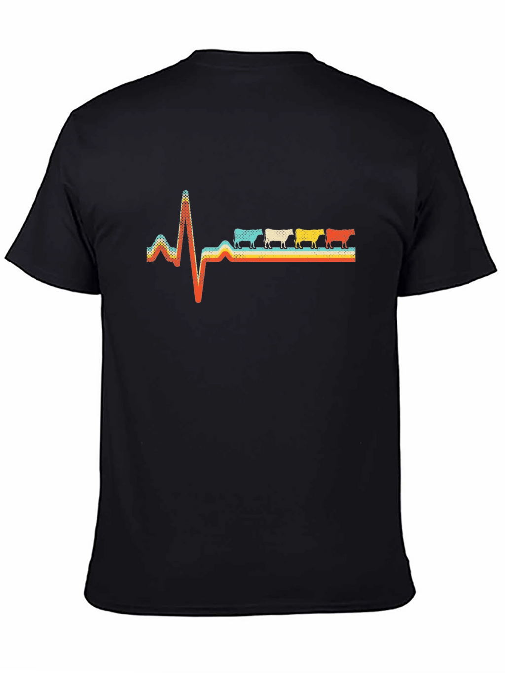 Retro Cow Heartbeat T-Shirt