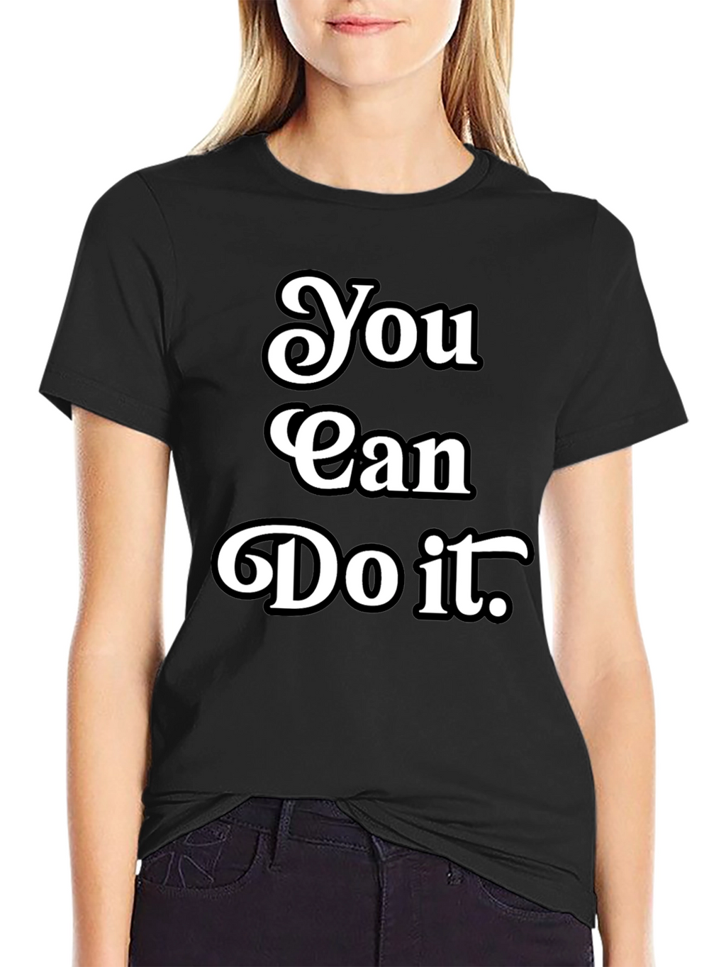 Motivational You Can Do It Black T-Shirt