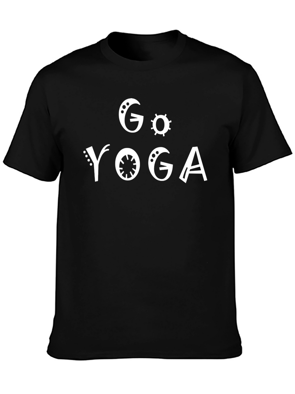 Go Yoga Graphic Print Black T-Shirt