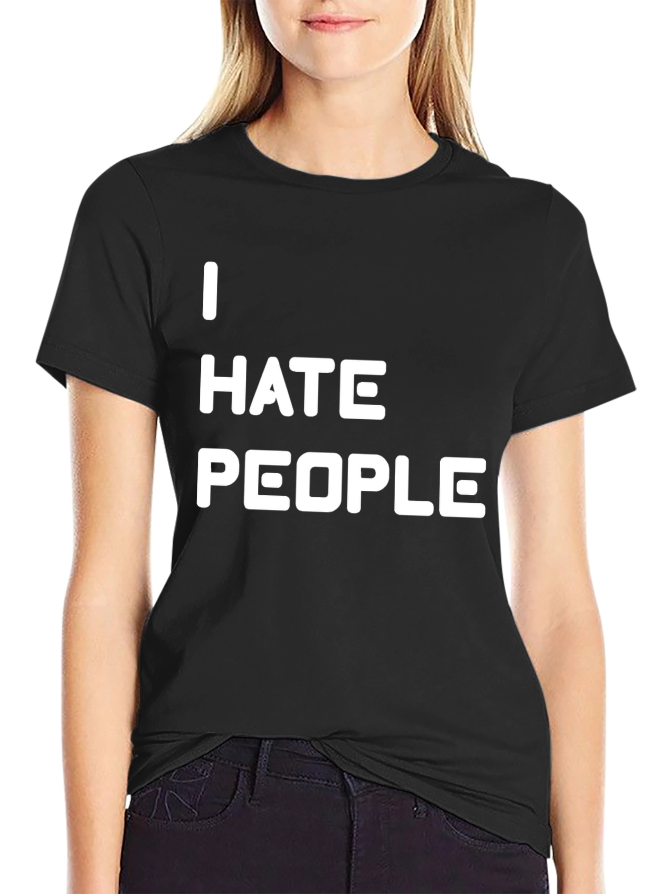 I Hate People Graphic Tee - Black