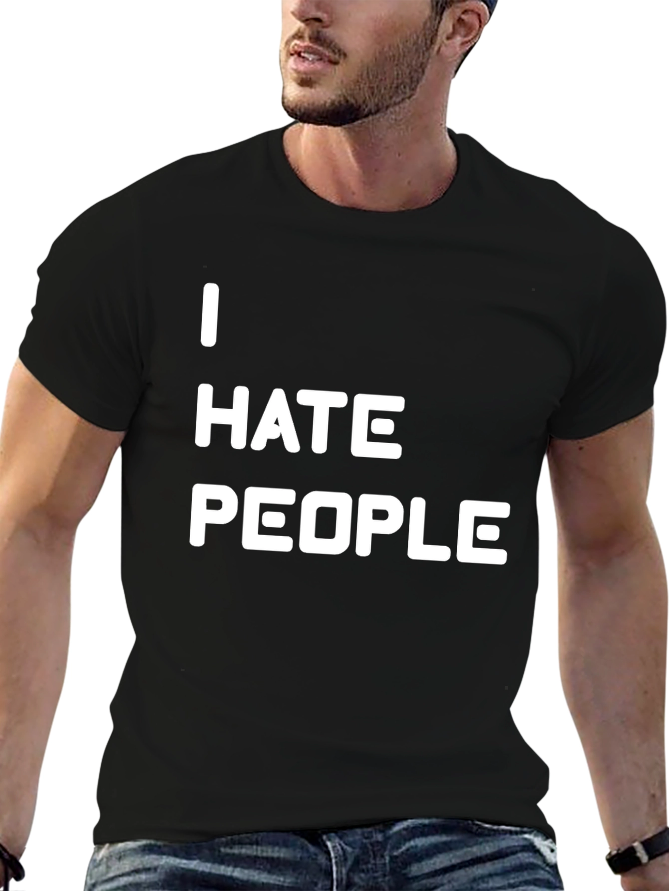 I Hate People Graphic Tee - Black
