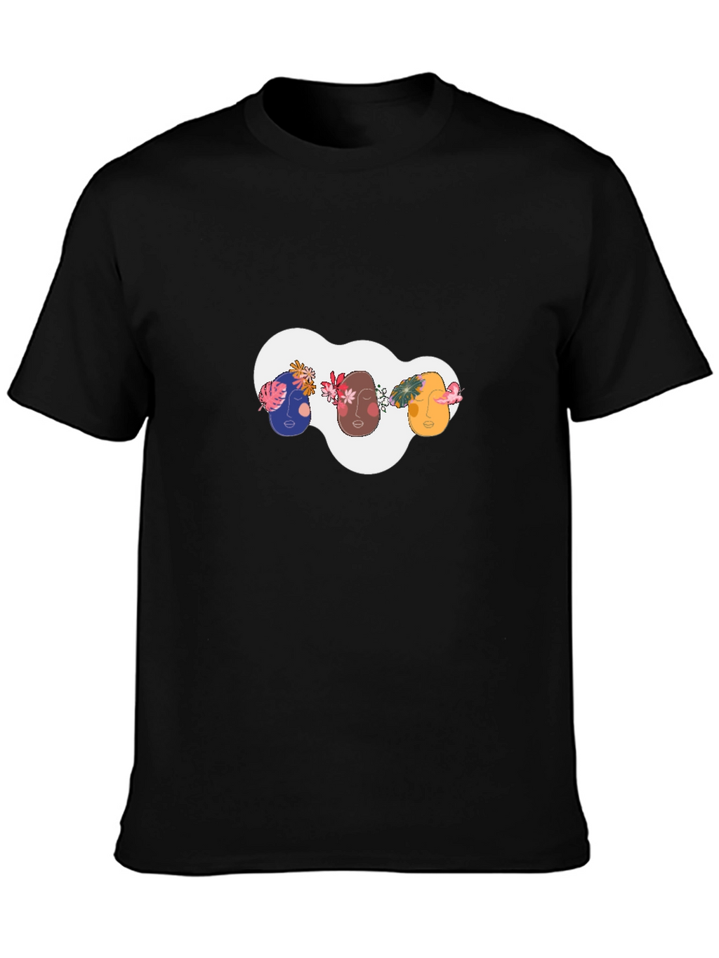 Abstract Faces Graphic Tee - Modern Unisex T-Shirt