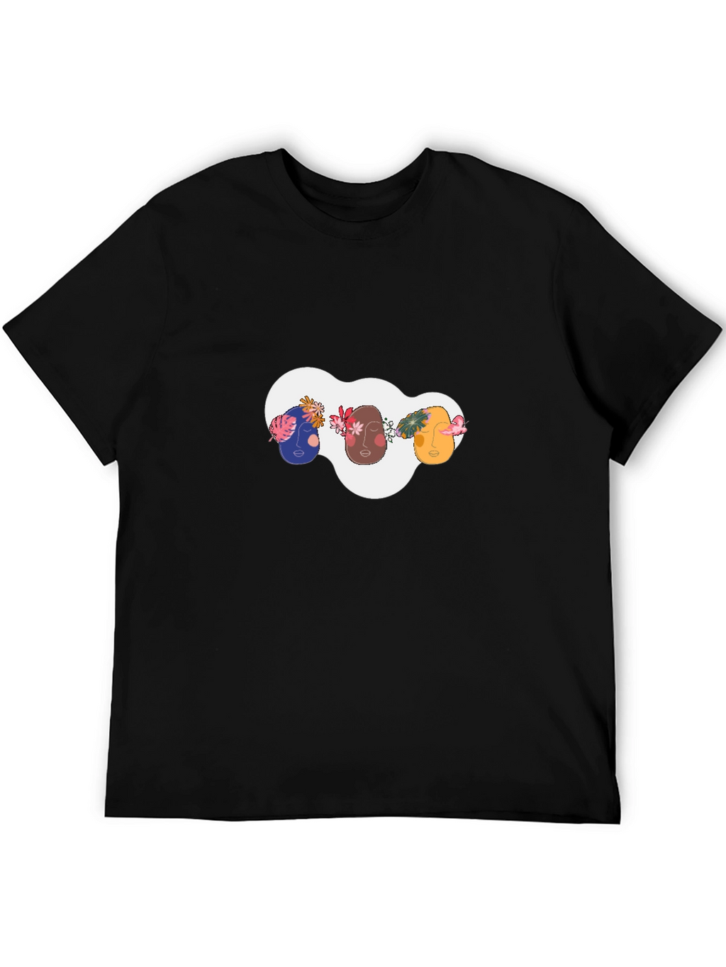 Abstract Faces Graphic Tee - Modern Unisex T-Shirt