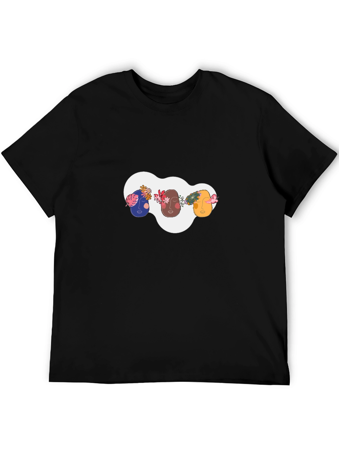 Abstract Faces Graphic Tee - Modern Unisex T-Shirt