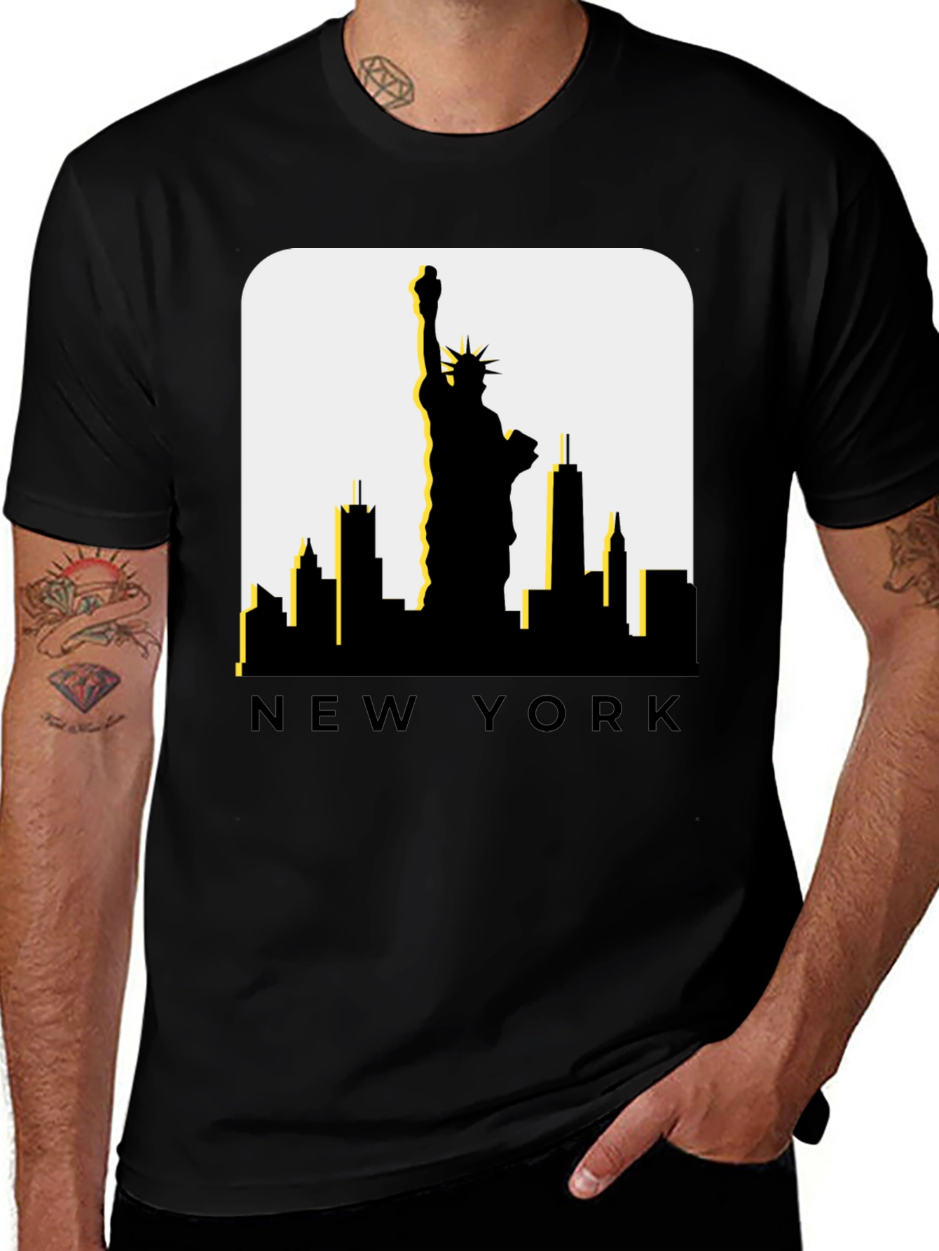 New York Skyline T-Shirt - Statue of Liberty Tee