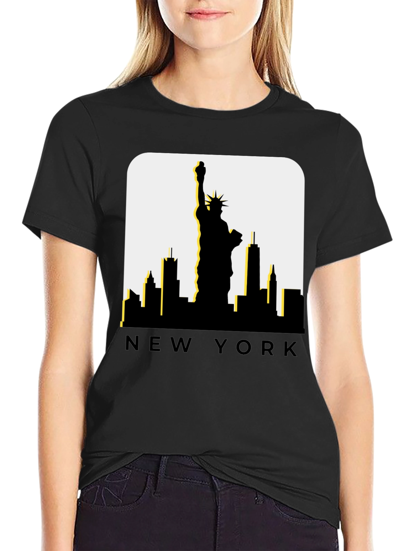 New York Skyline T-Shirt - Statue of Liberty Tee