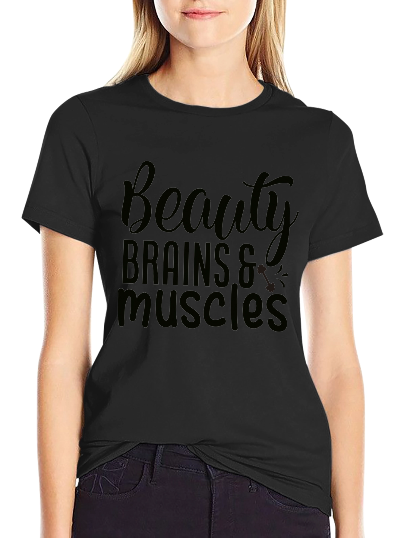 Beauty Brains Muscles T-Shirt - Black