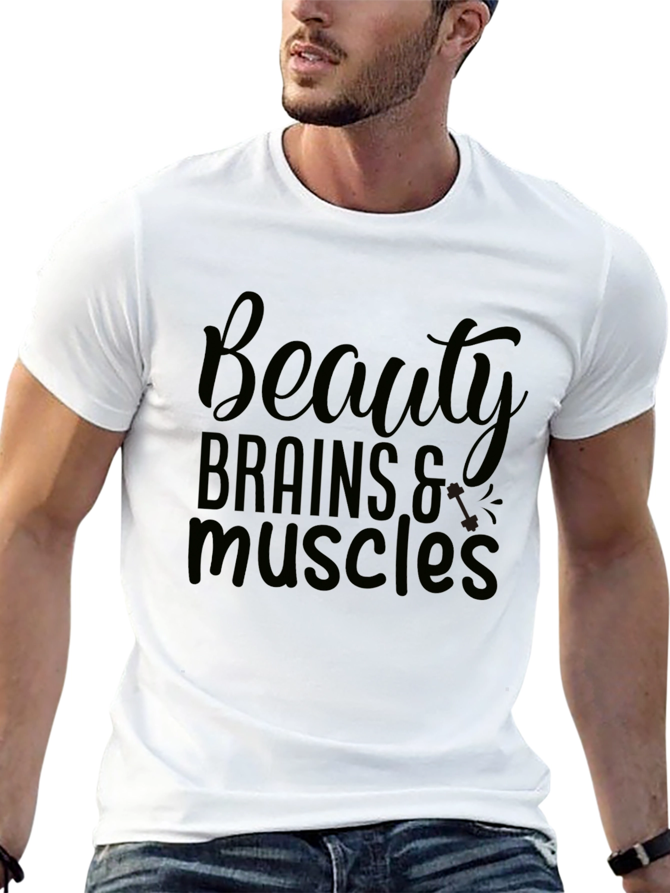 Beauty Brains Muscles T-Shirt - Black