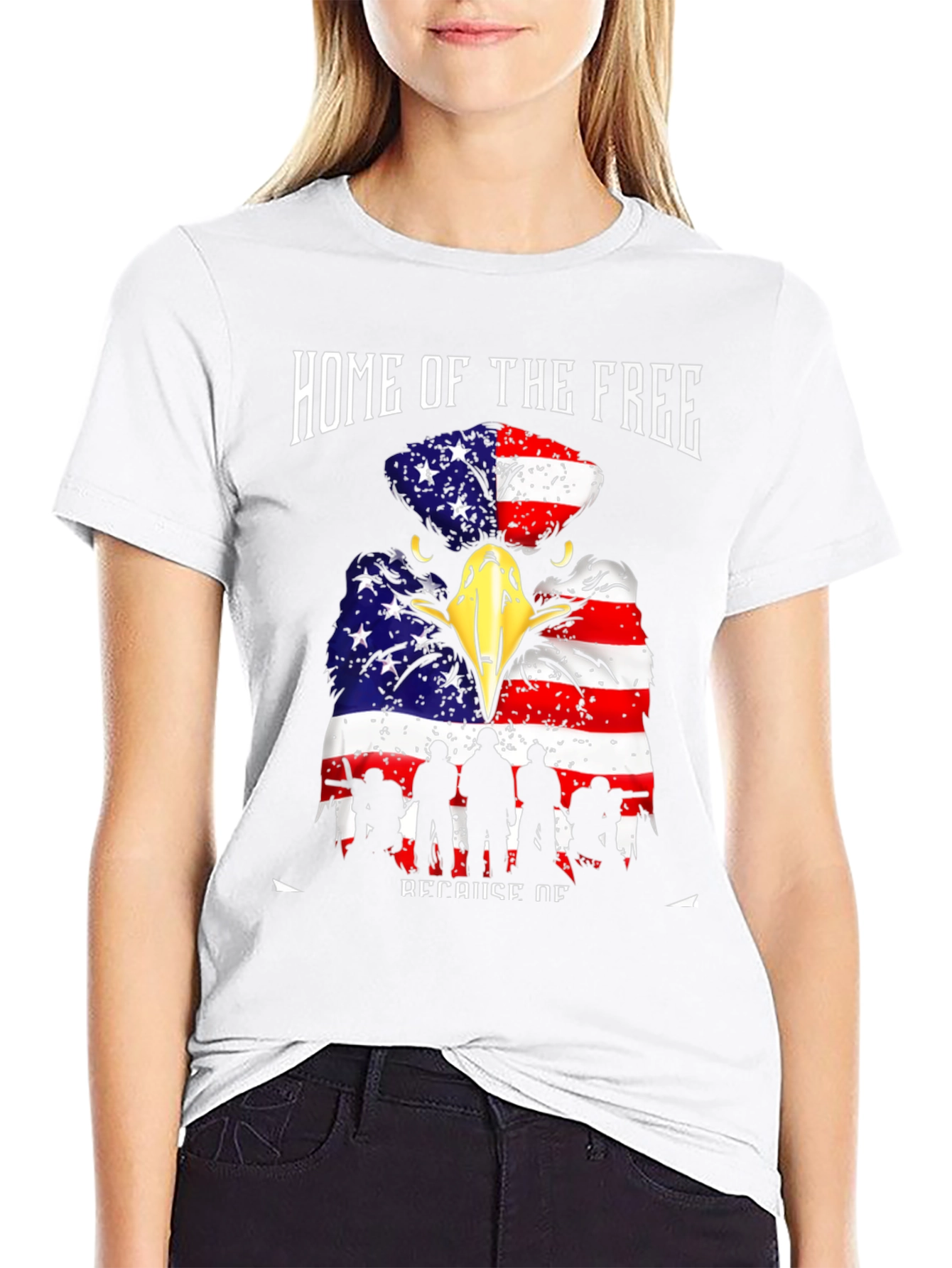 Patriotic Eagle Graphic T-Shirt - Home of the Free