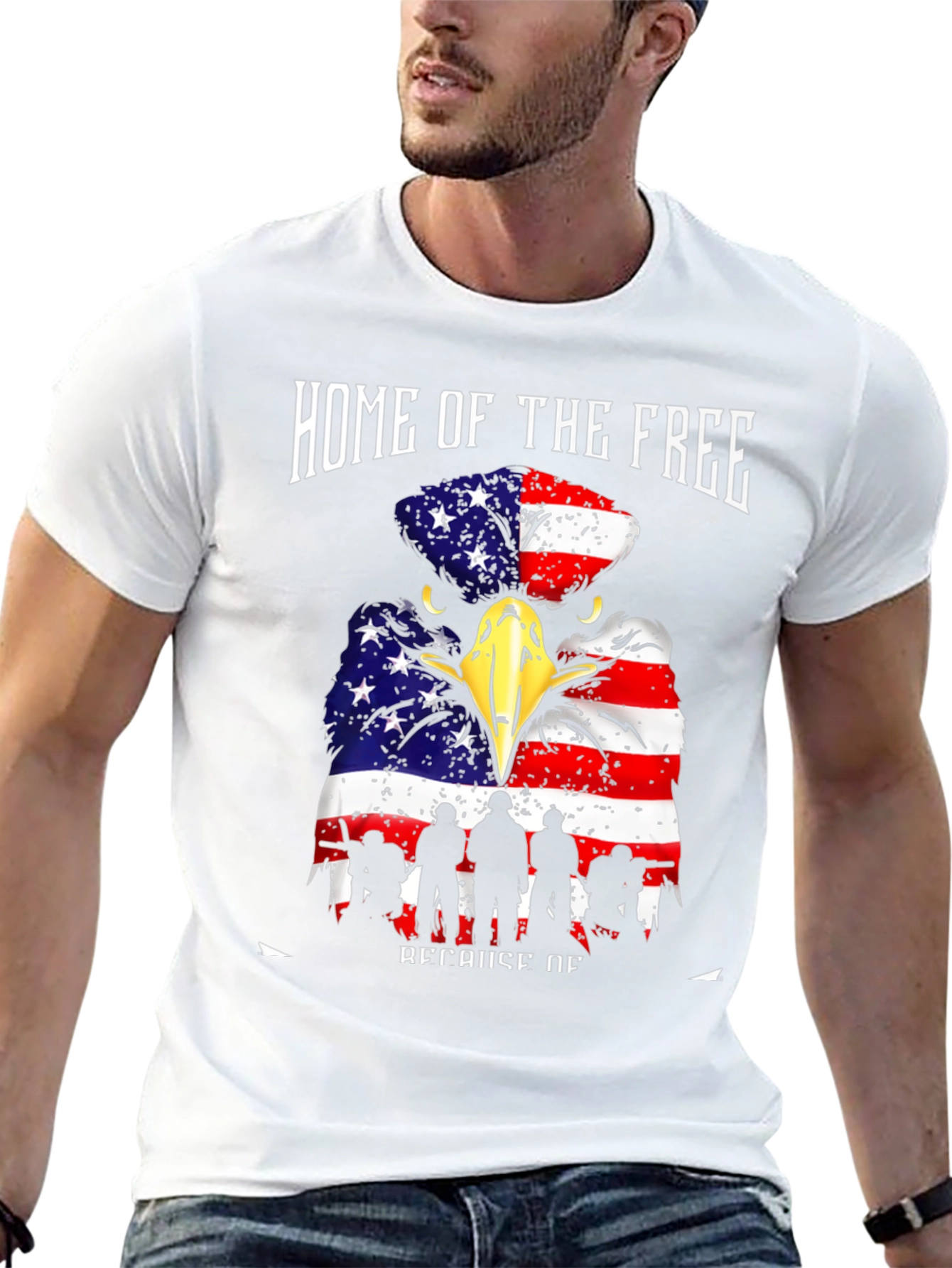 Patriotic Eagle Graphic T-Shirt - Home of the Free