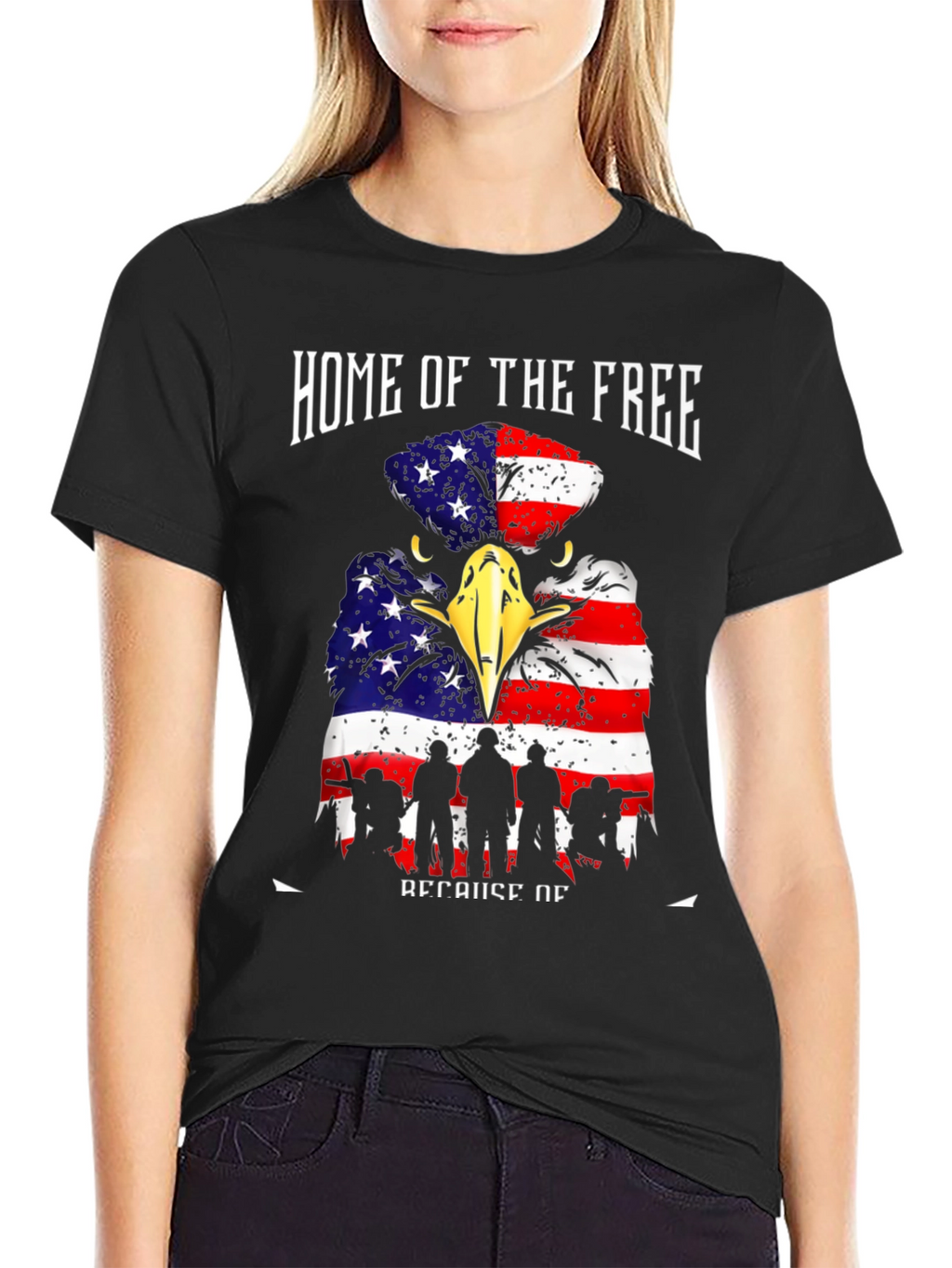 Patriotic Eagle Graphic T-Shirt - Home of the Free