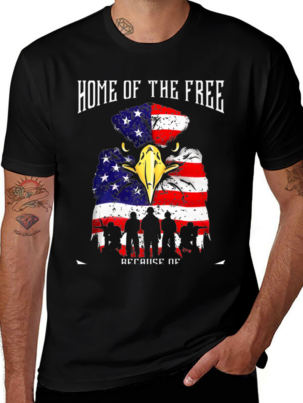 Patriotic Eagle Graphic T-Shirt - Home of the Free